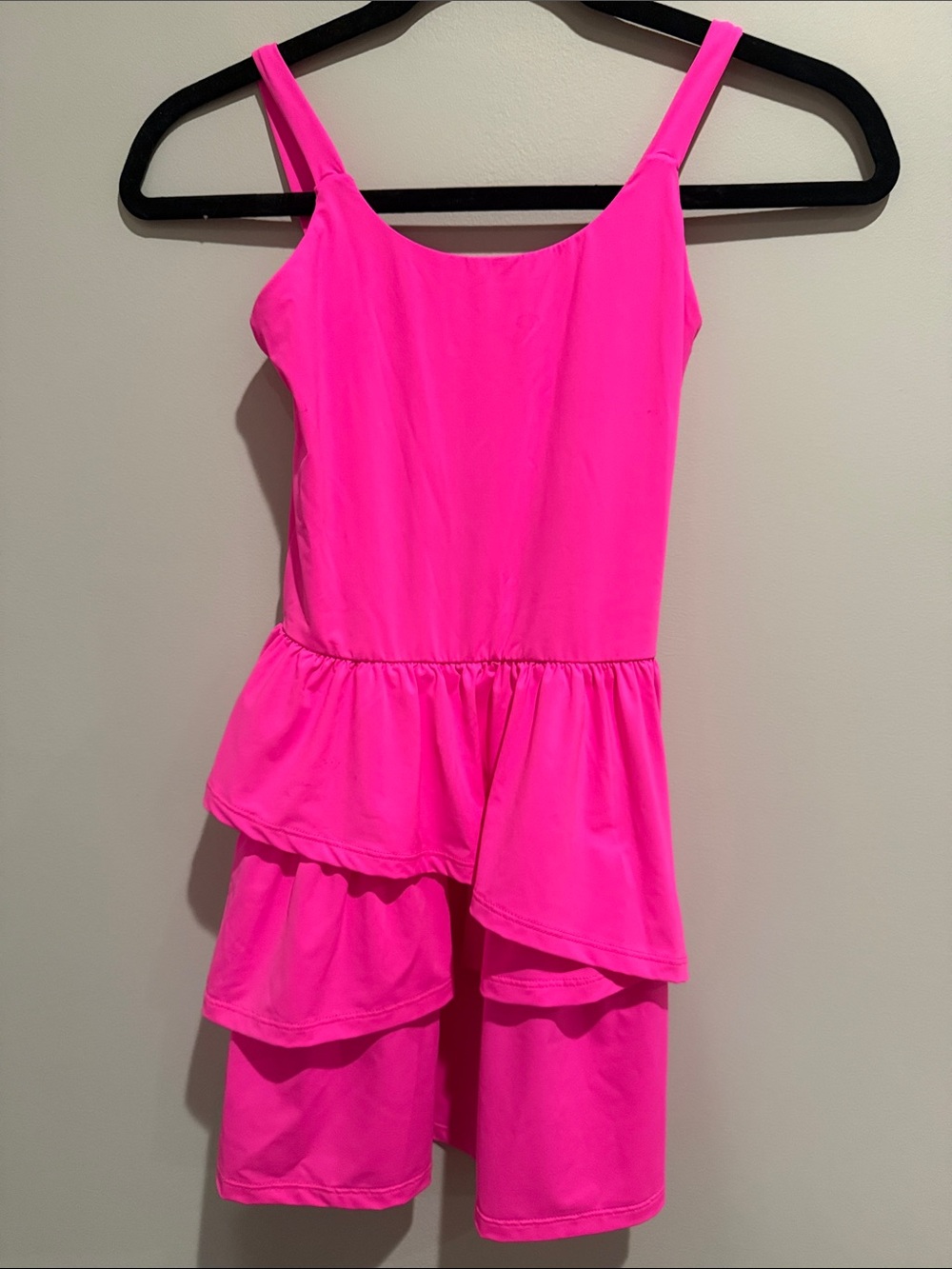 Pixielane Girls' Neon Pink Tiered Sleeveless Casual Dress